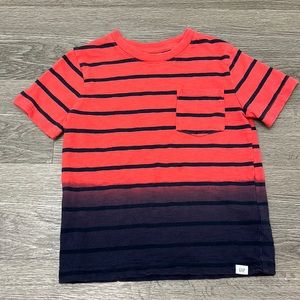 Gap Kids Boys short sleeved t-shirt striped dip dye hula red - size 4
